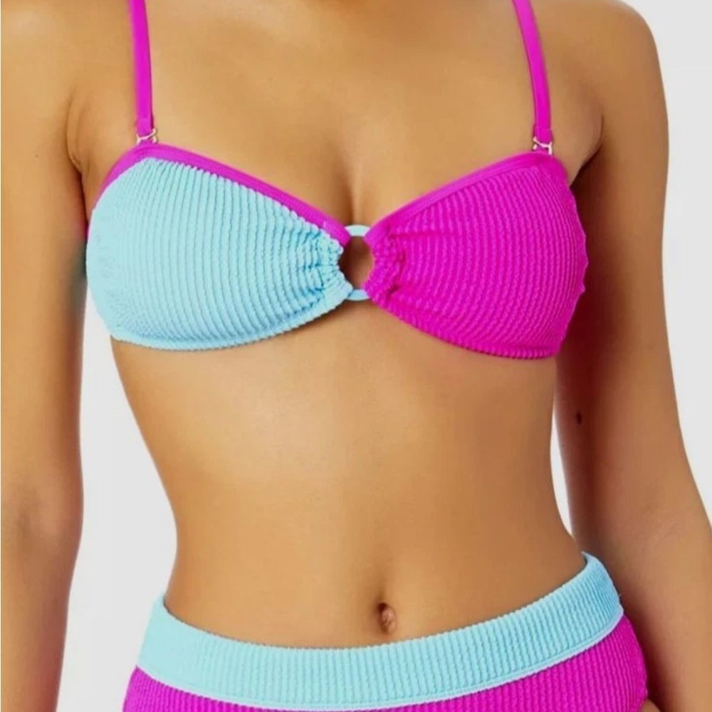 Salt + Cove Pink and Blue Bikini Sporty Color Block